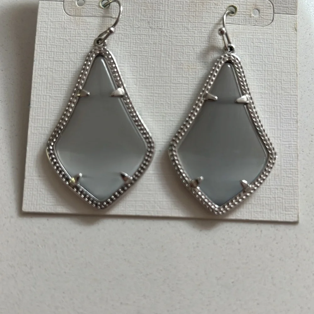 Kendra Scott Silver & Gray Alex Earrings